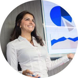Woman giving presentation