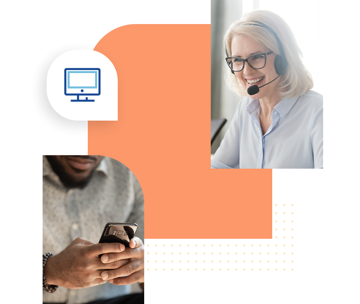 Customer interacting with attendant console