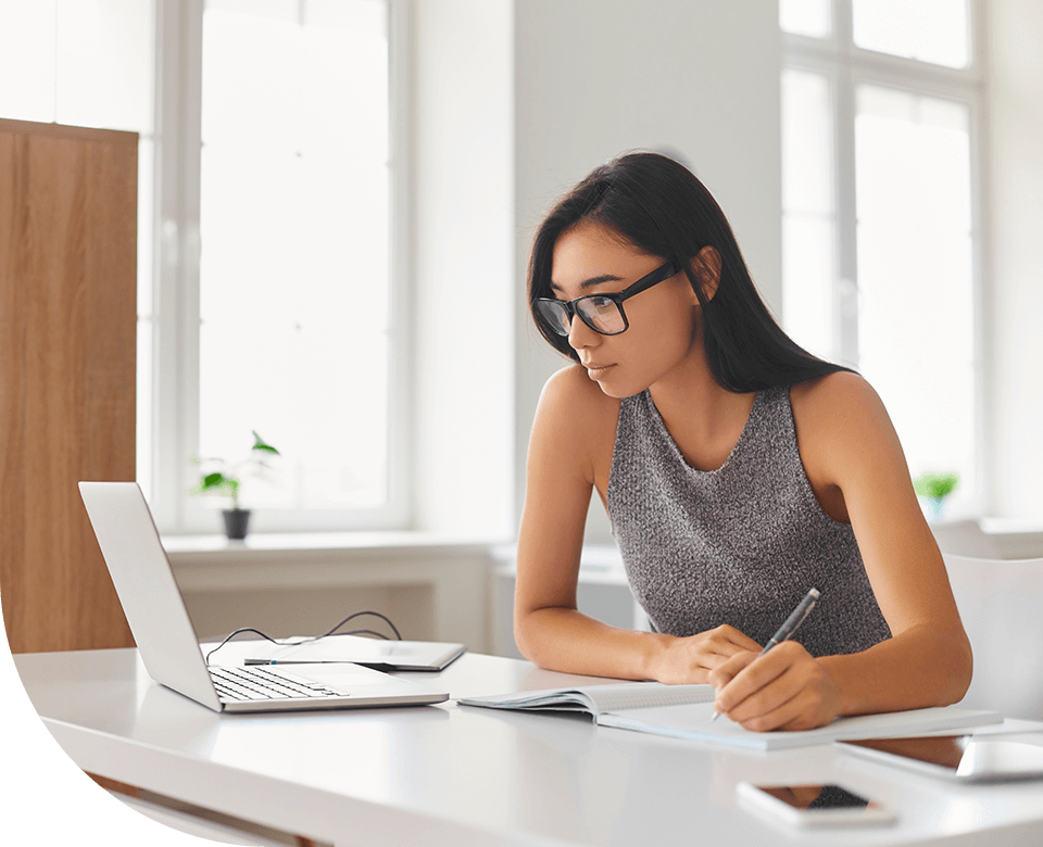 Woman using laptop