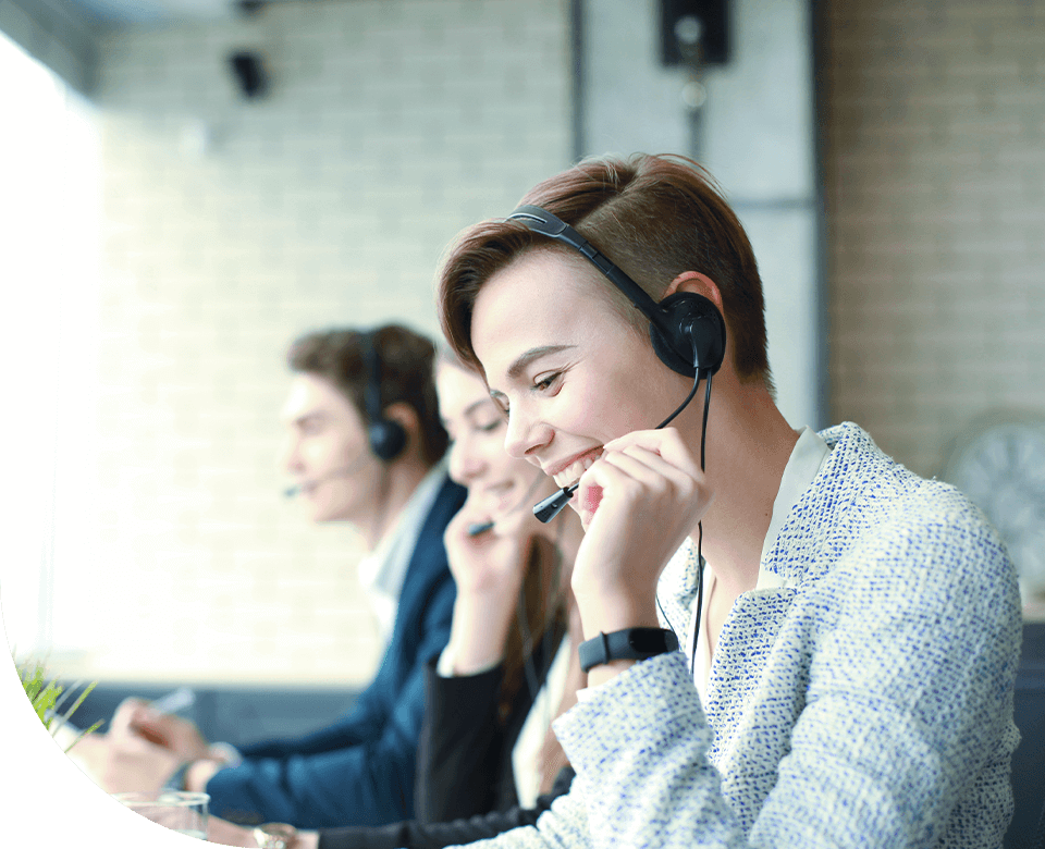 Busy contact center people