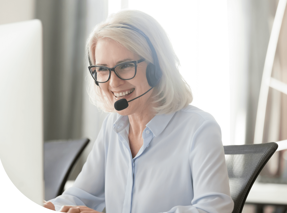 Older contact center worker