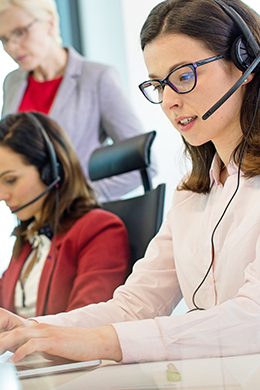 Employees in large contact center