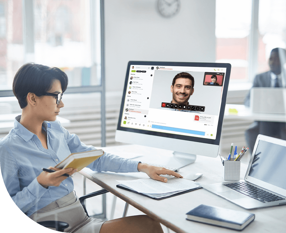 People connecting on video chat