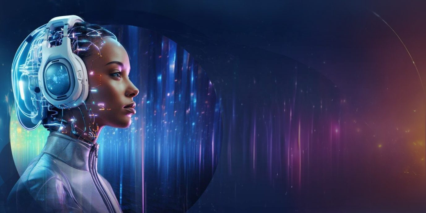 immagine di un agente di contact center futuristico - generato dall'AI
