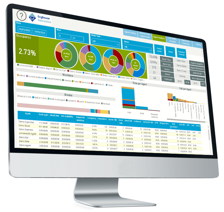 Application UI visible on monitor