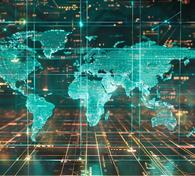 A world map rendered as a data grid